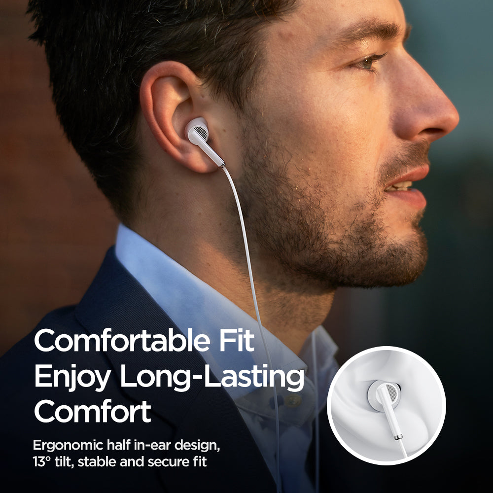 JOYROOM EW07 Half-In-Ear 3.5mm AUX Headphone Built-in Mic Volume Control Stereo Sound Wired Earphone JOYROOM EW07 Half-In-Ear 3.5mm AUX Headphone Built-in Mic Volume Control Stereo Sound Wired Earphone